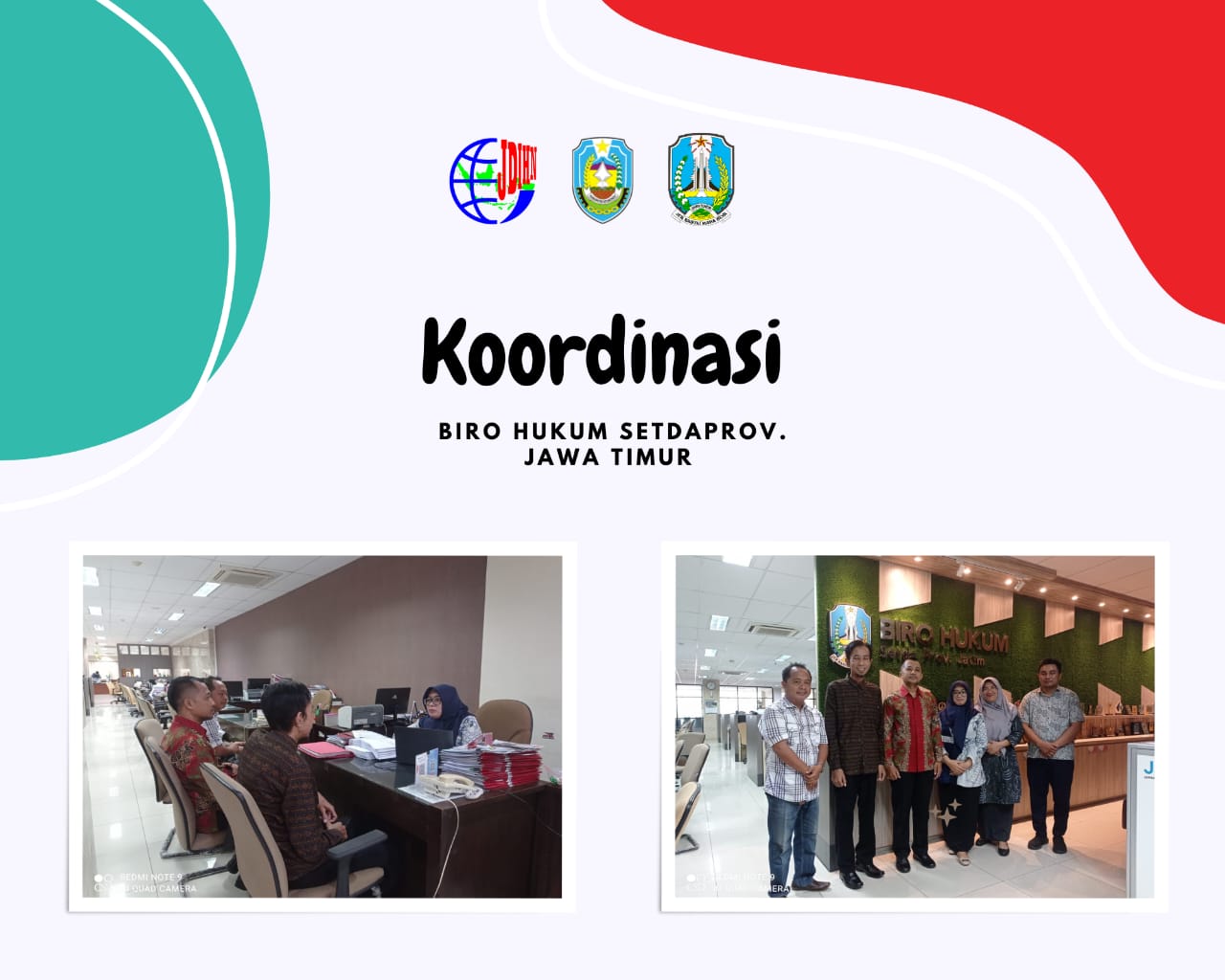 KOORDINASI PELAKSANAAN KEGIATAN DOKUMENTASI DAN INFORMASI HUKUM KE BIRO HUKUM SETDAPROV. JAWA TIMUR